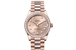 Oyster, 31 mm, Everose gold and diamonds