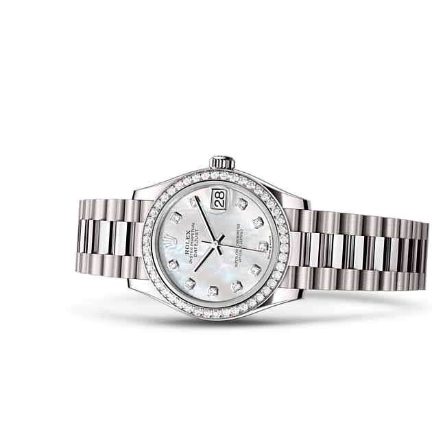 Oyster, 31 mm, white gold and diamonds