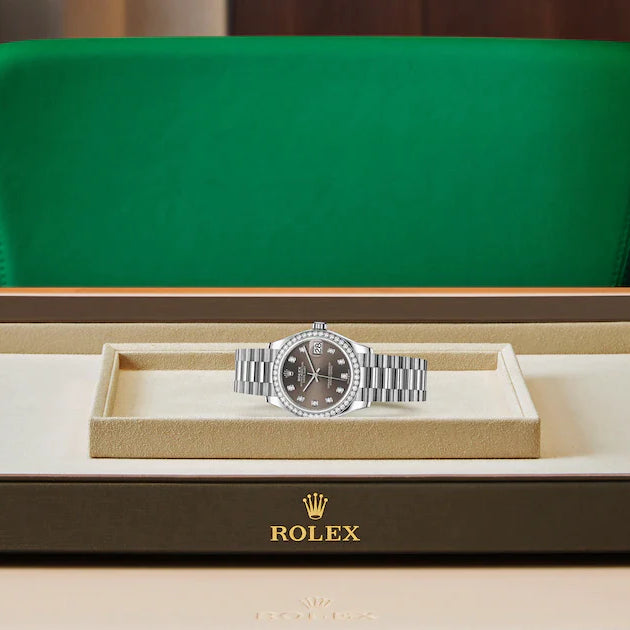 Oyster, 31 mm, white gold and diamonds
