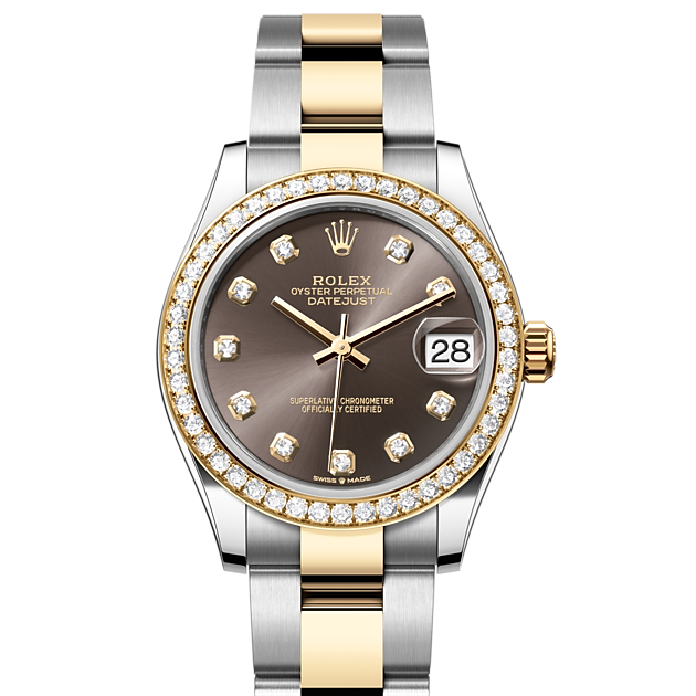 Oyster, 31 mm, Oystersteel, yellow gold and diamonds