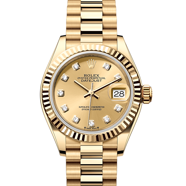 Lady datejust oyster 28 mm oystersteel and yellow gold outlet