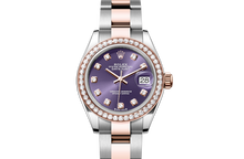 Oyster, 28 mm, Oystersteel, Everose gold and diamonds