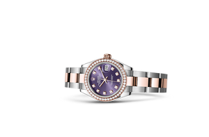 Oyster, 28 mm, Oystersteel, Everose gold and diamonds
