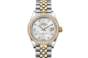 Oyster, 28 mm, Oystersteel, yellow gold and diamonds