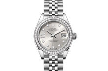 Oyster, 28 mm, Oystersteel, white gold and diamonds