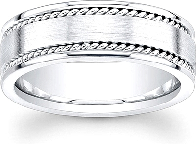 Men's Double Rope Wedding Band- 8mm