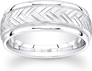 Men's Engraved Wedding Band-8mm