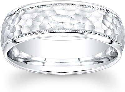 UI M11787 Men s Hammered Finish Wedding Band 7mm H.L
