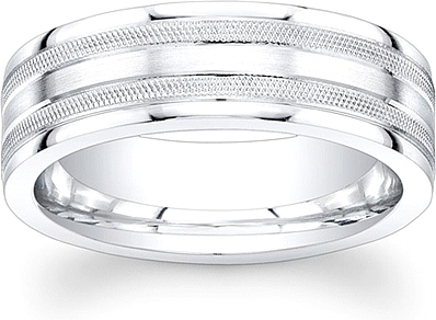 Men's Milgrain Wedding Band-7mm