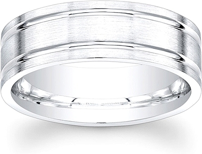 Men's Satin Finish Wedding Band-7mm