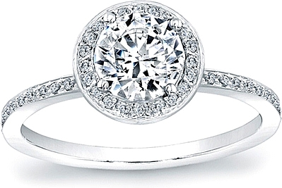 SCS1106B Micro Pave Diamond Halo Engagement Ring 1 4ct tw ndas