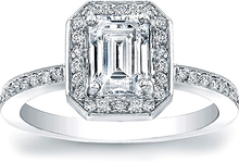 Micro-Pave Diamond Halo Engagement Ring