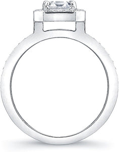 Micro-Pave Diamond Halo Engagement Ring