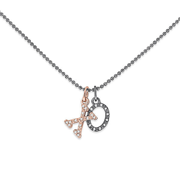 14K Yellow Gold XOXO Diamond Necklace