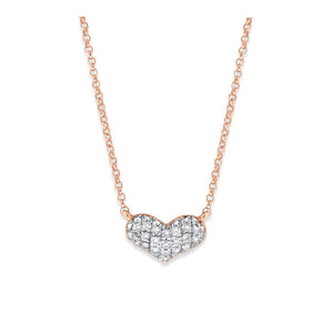 14K Diamond Puffed Heart Necklace. Available in yellow, white and r...