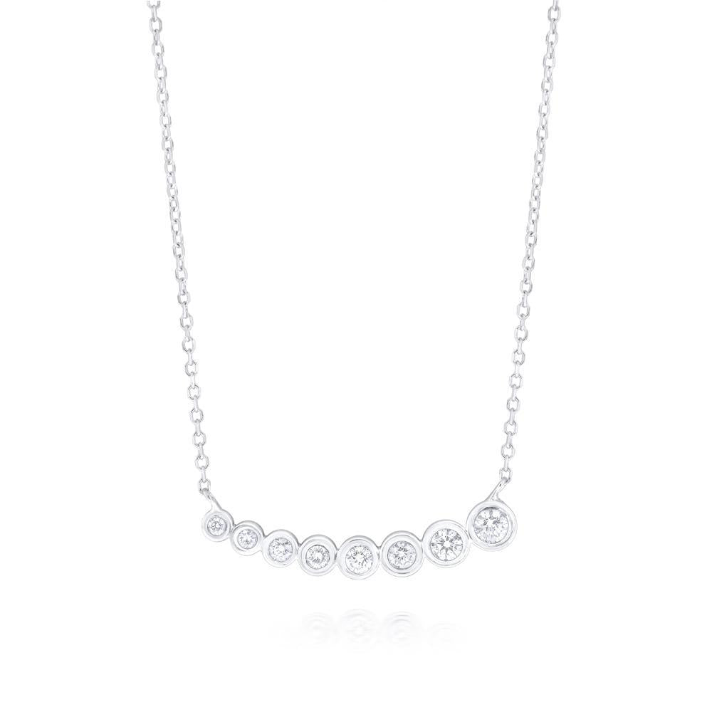 14K Gold and Diamond Bubble Necklace, Small. Available in yellow, w...