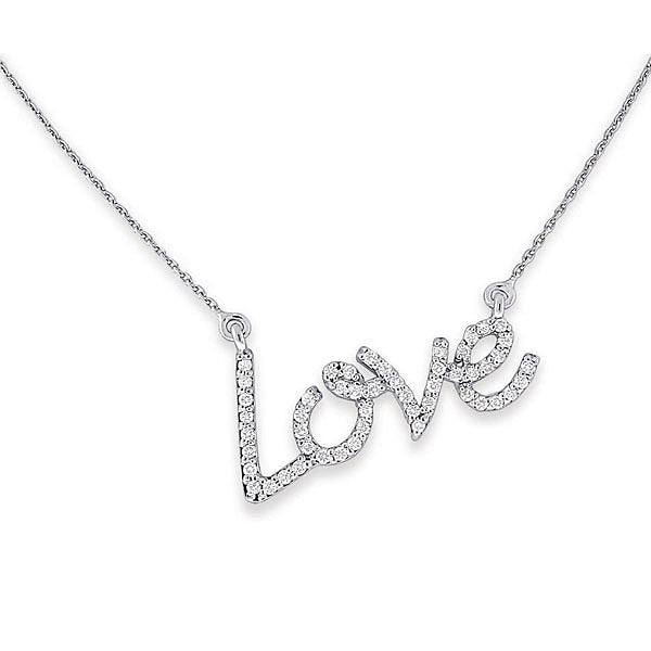 Diamond Love Necklace in 14k White, Yellow and Rose Gold with 50 Di...