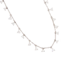 This dainty and sweet necklace features 23 round brilliant cut diam...