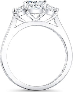 Oval 3-Stone Diamond Engagement Ring