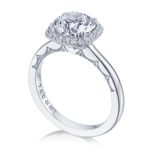 Tacori 14k Gold Pave Halo Diamond Engagement Ring