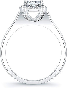 Pave Cushion Halo Engagement Ring