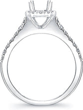 Pave Cushion Halo Engagement Ring w/ Pave Band