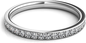 A classic framed straight line pave-set band with diamonds going 3/...