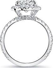 Pave Diamond Halo Engagement Ring
