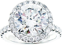 Pave Diamond Halo Engagement Ring