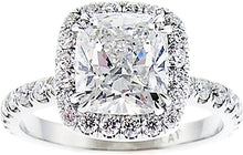 Pave Diamond Halo Engagement Ring