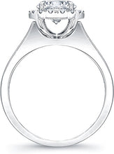 Pave Diamond Halo Solitaire Engagement Ring