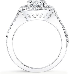 Pave Double Halo Diamond Engagement Ring