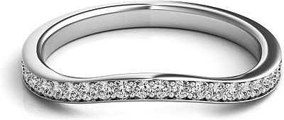 Pave Fitted Diamond Wedding Band-SNT273WB