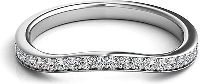 Pave Fitted Diamond Wedding Band