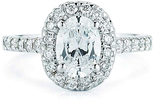 This diamond engagement ring setting features pave set round brilli...