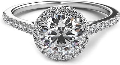 Petite Diamond Halo Engagement Ring-SNT302