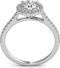 Petite Diamond Halo Engagement Ring