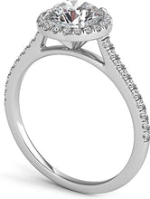 Petite Diamond Halo Engagement Ring