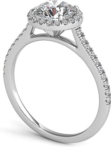 Petite Diamond Halo Engagement Ring