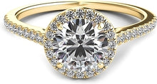 Petite Diamond Halo Engagement Ring