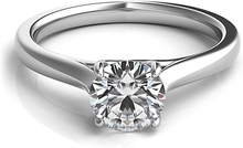 Petite Trellis Diamond Solitaire Engagement Ring