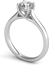 Petite Trellis Diamond Solitaire Engagement Ring