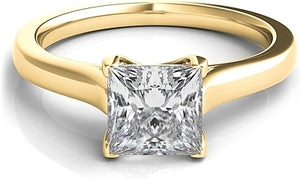Petite Trellis Princess Cut Solitaire Diamond Engagement Ring
