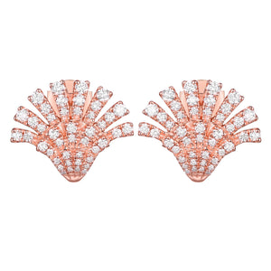 These earrings feature pave set round brilliant cut diamonds that t...