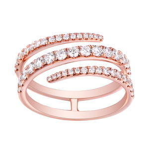 14k Rose Gold Diamond Wrap Ring