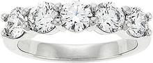 Platinum 1 1/2 ct. Five Stone Diamond Wedding Ring