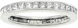 Platinum 1 1/4 ct. Channel-Set Princess Cut Diamond Band