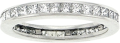 Platinum 1 1/4 ct. Channel-Set Princess Cut Diamond Band