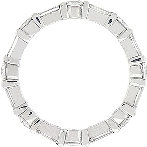 Platinum 1.92ct Round & Baguette Diamond Eternity Band