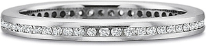 This diamond wedding band by Precision Set features round brilliant...